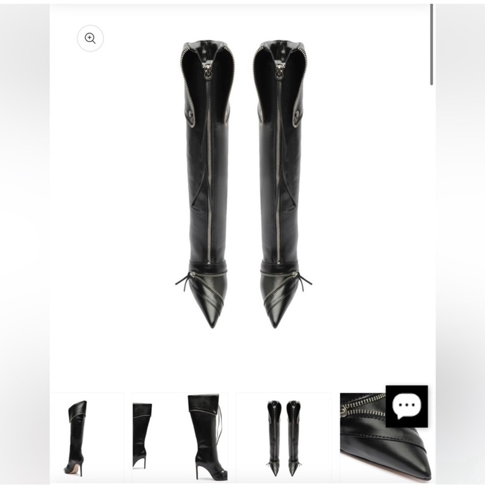 Schutz Arla Up Boots Black Leather Zipper Detail - Picture 2 of 15